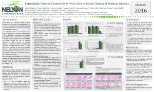 Extractable Positive Control for In Vitro Skin Irritation Testing, SOT 2015